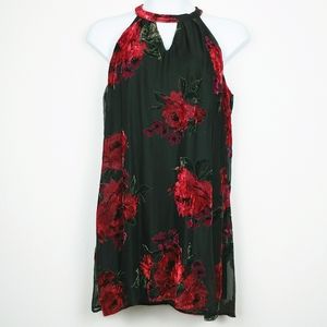 As U Wish | Velvet Floral Cutout Collar Dress